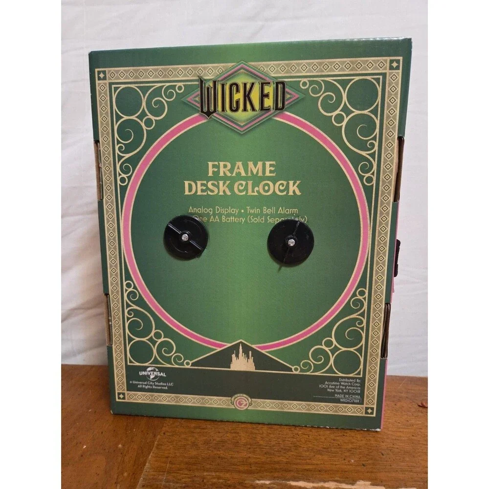 Wicked Emerald City Desk Clock Frame Steampunk Wizard of Oz NIB Rare Decor 8”